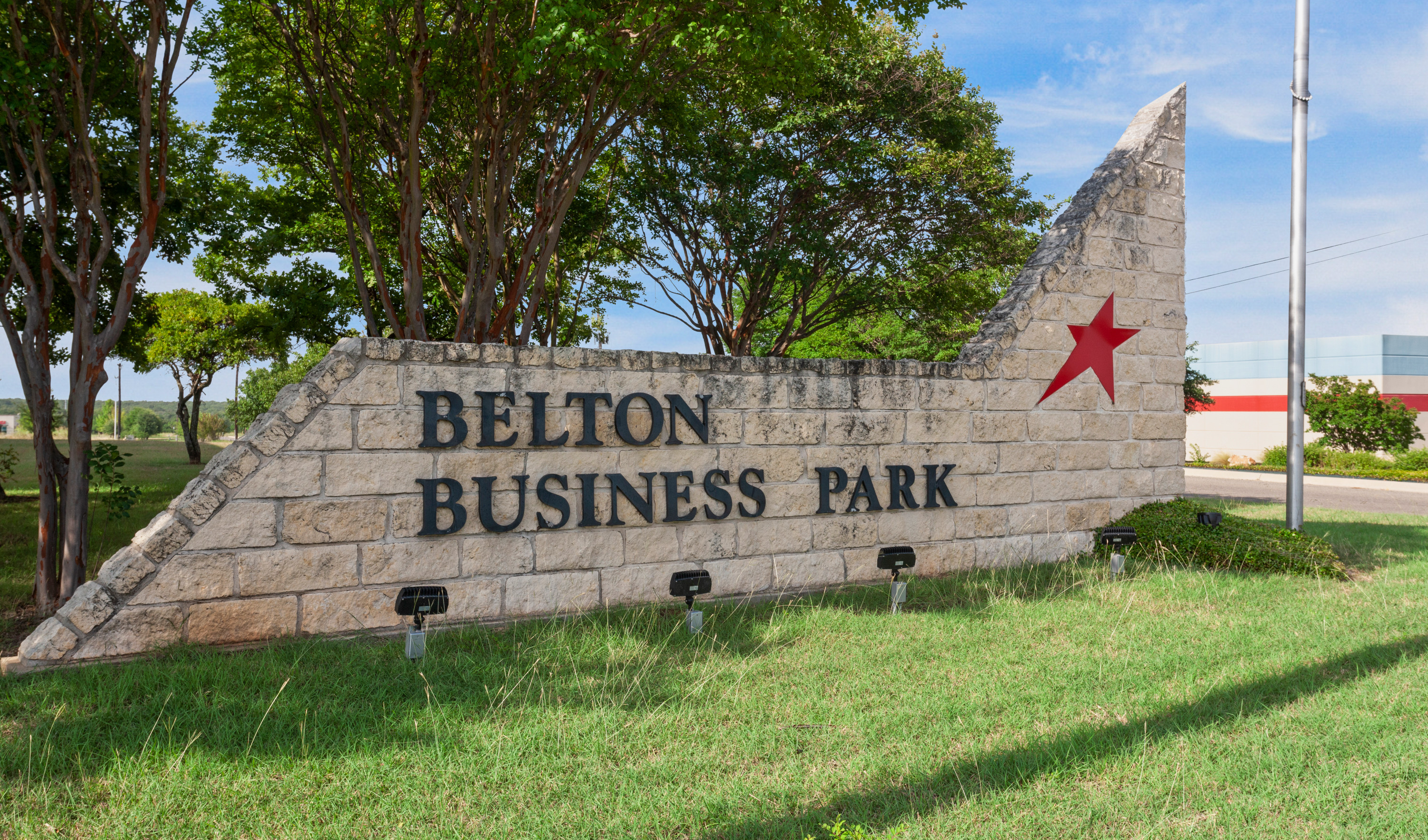 Belton Business Park stone sign