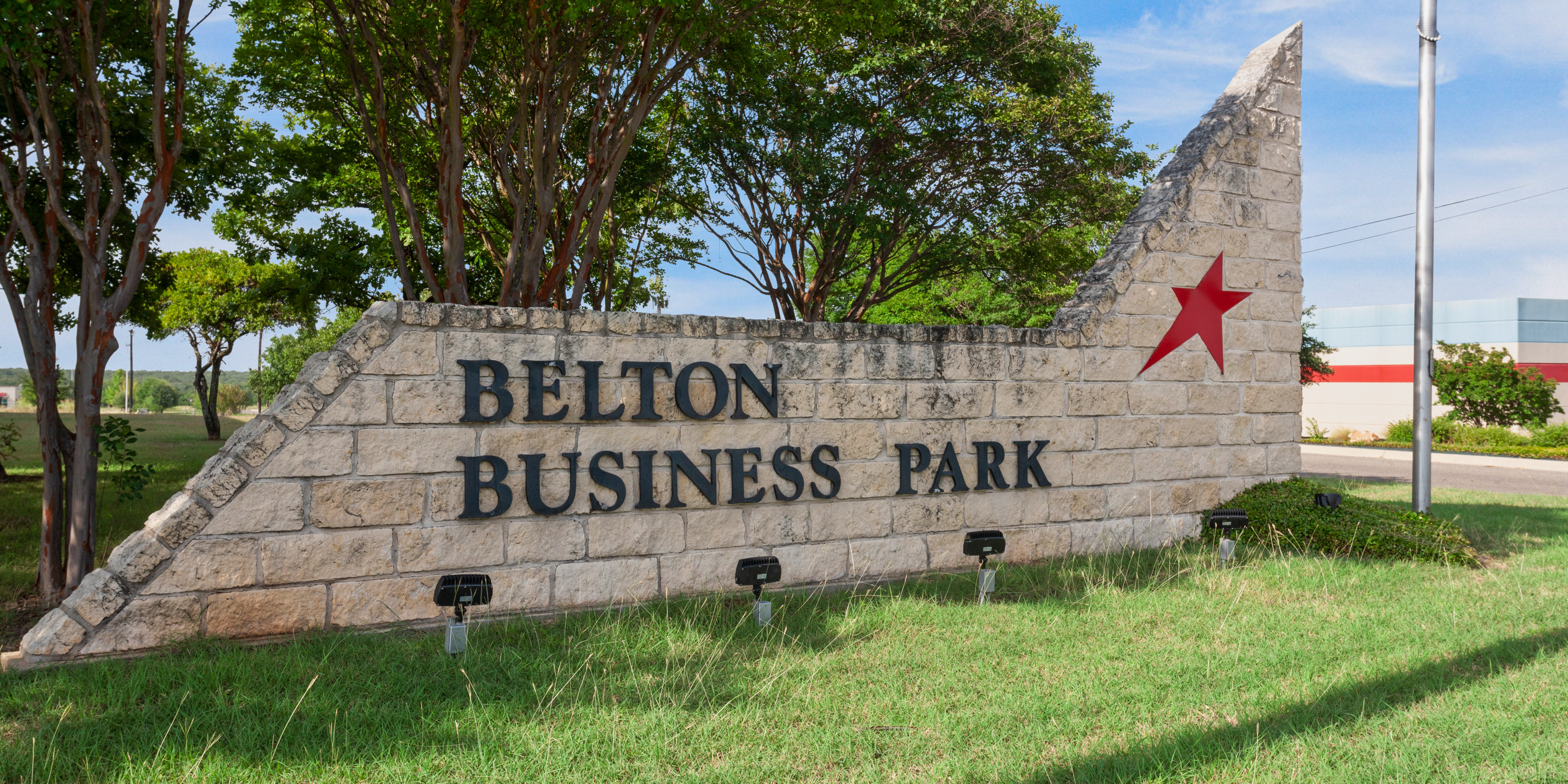 Belton Business Park stone sign